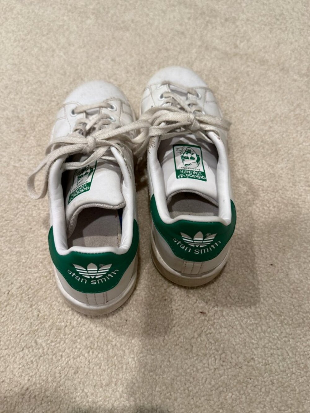 adidas Stan Smith White Green Leather Sneakers US 3.5 UK 3